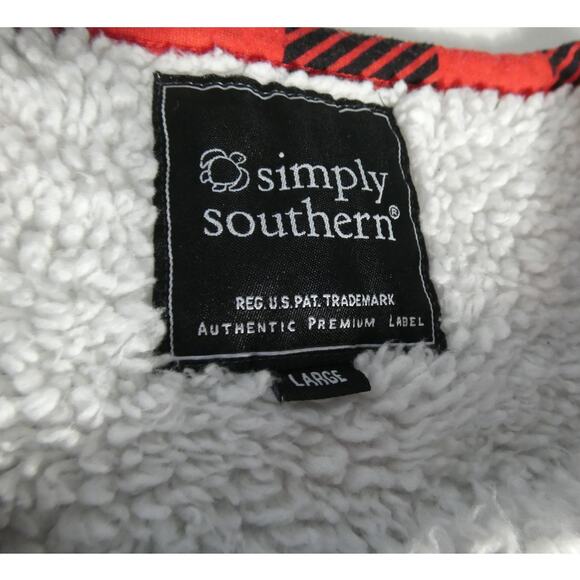 Simply Southern Large flannel Nightgown faux Fur Lined Plaid Holiday Winter - Picture 5 of 9